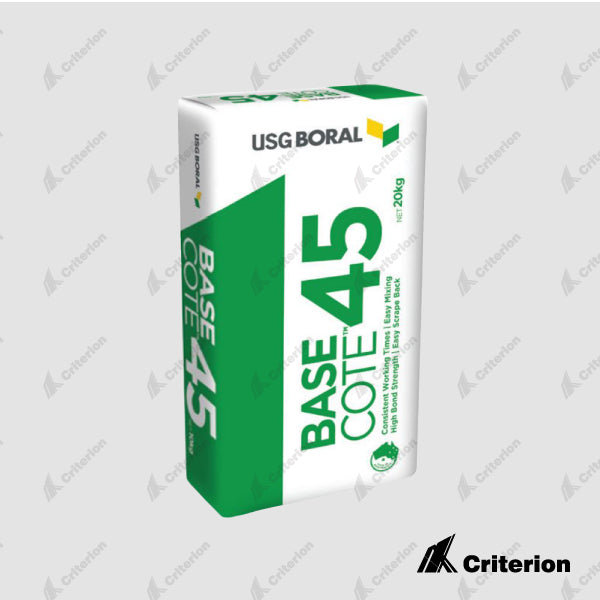 Boral Base Coat 45min Boral Base Coat a plaster-based setting compound designed for taping and basecoating plasterboard joints, angles and fastener heads. It has superior joint filling compound characteristics with smooth flow by hand or machine, offering