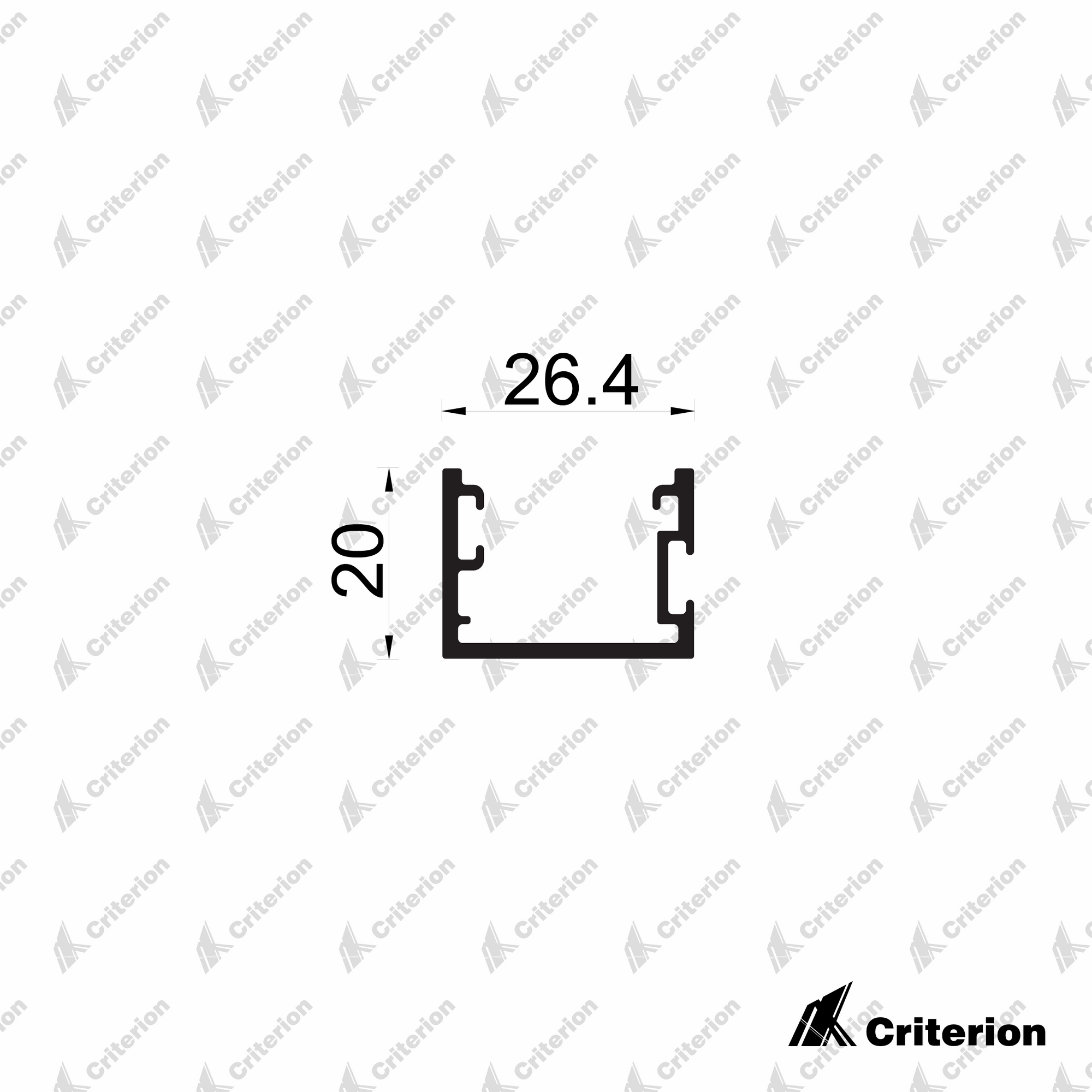 CI-S7593 Svelte 75 Offset Glazing Channel - Criterion Industries - 