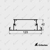 CI-5039 123mm Mid Rail - Standard - Criterion Industries - office fitouts - australia