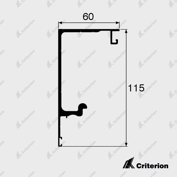 CI-5118 Overhead Track 115 x 60mm - Standard - Criterion Industries - office fitouts - australia