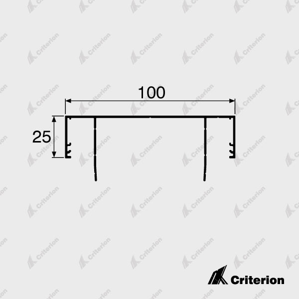 CI-L2410 Ceiling Channel No Shadowline (Platinum 90) - CI-L2410 Ceiling Channel