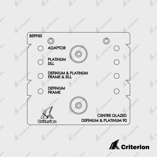 Centre Glaze Drilling Jigs - Platinum & Definium 90 - Standard - Criterion Industries - office fitouts - australia