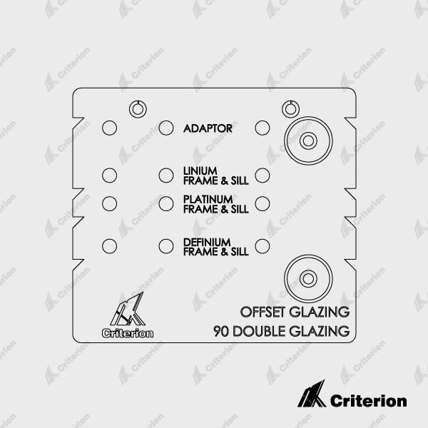 Offset and Double Glaze Drilling Jigs - Platinum, Definium & Linium 90 - Standard - Criterion Industries - office fitouts - australia